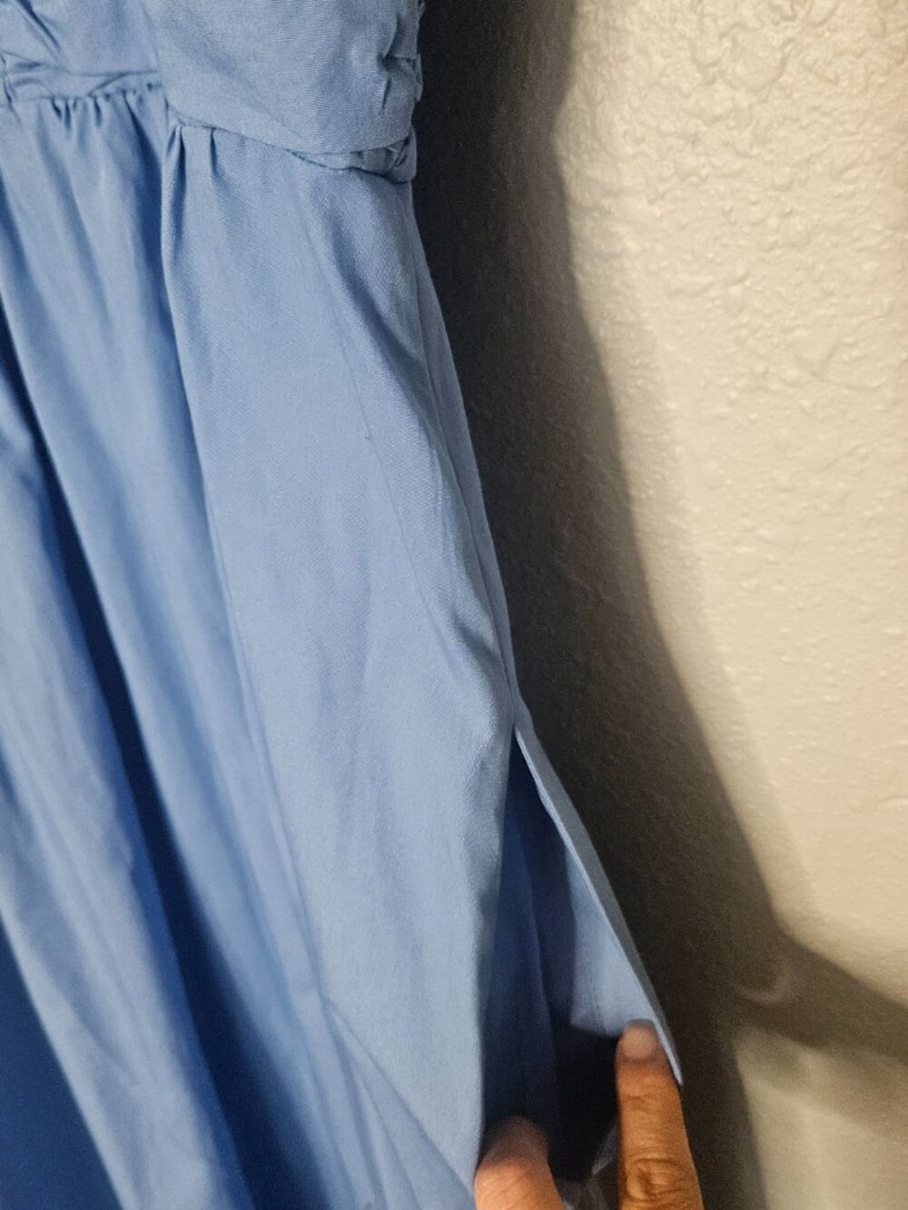 New Boden Ruched Bodice Midi Dress Blue Sundress Women's 12 Pockets Cotton READ! - Picture 9 of 16